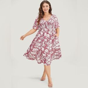 Bloomchic Floral Shirred Front Dress